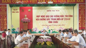 Gỡ vướng mắc mặt bằng Dự án Trạm biến áp 220kV Vĩnh Châu và đấu nối